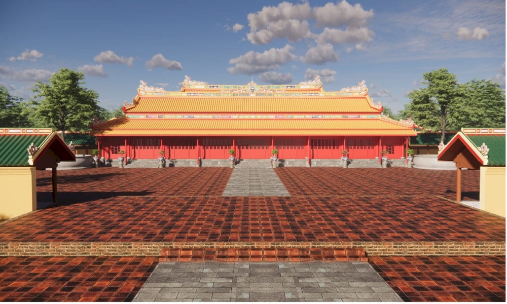 Du khách đến tham quan Điện Cần Chánh